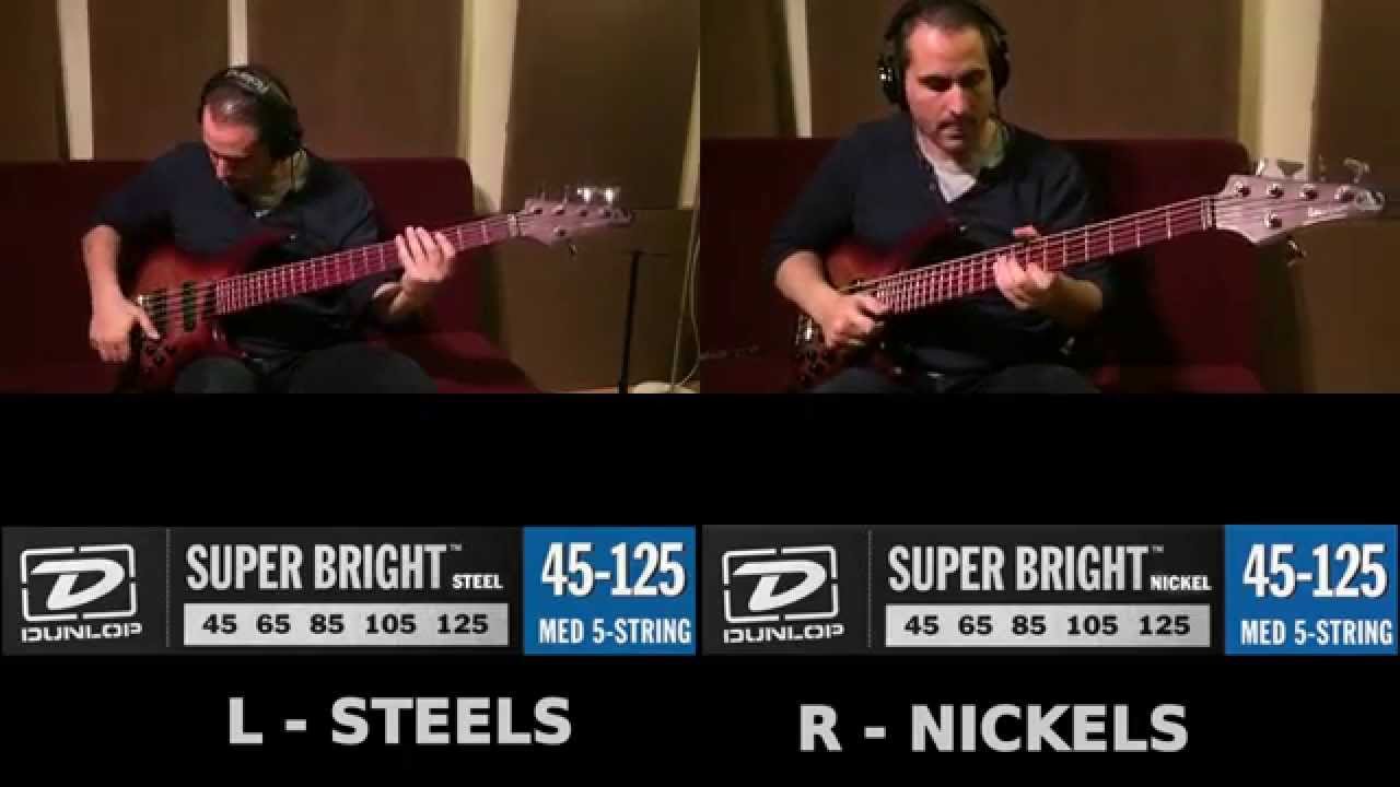 DUNLOP SUPER BRIGHT Bass strings Nickel or Steel ? | Review and Comparison video