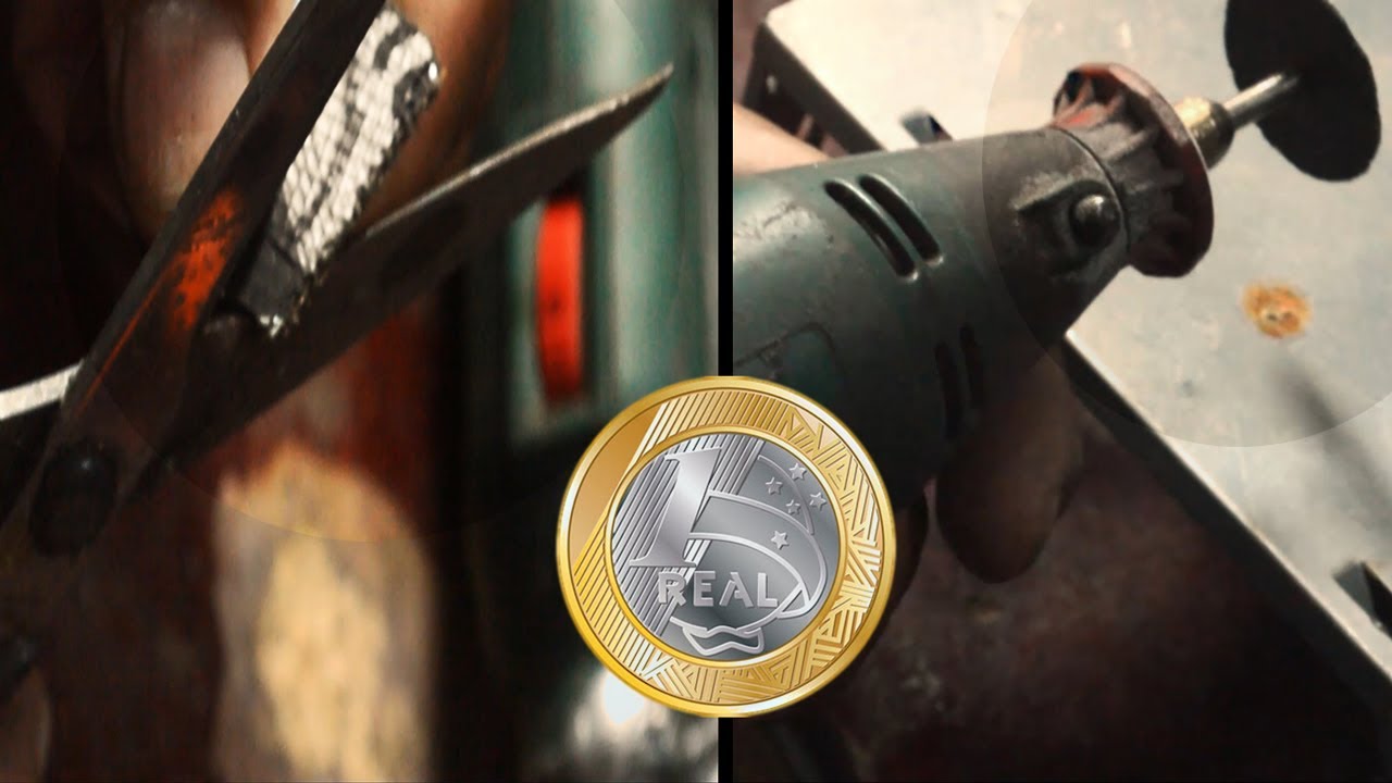 DISCO DE CORTE CASEIRO PARA MICRO RETÍFICA USANDO UMA MOEDA DE 1 REAL