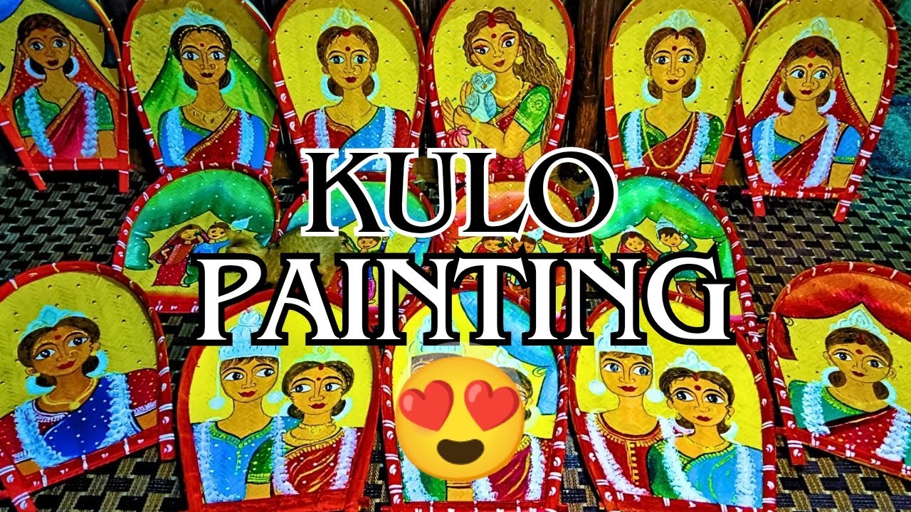 ||🌈Very Beautiful & Easy Bou Design On Kulo🤯||How To Paint On Kulo❤️||#art #videos #impression