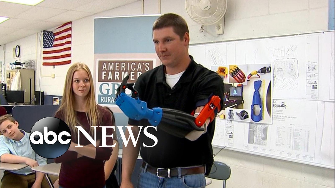 Science teacher and students make prosthetic arm for farmer