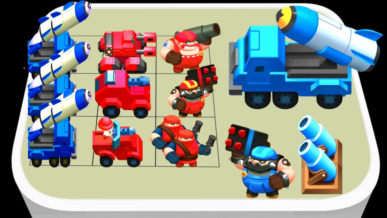 Merge Tank Army: Master Battle _ The Red Army vs The Blue Army, Monster War Merge Fight
