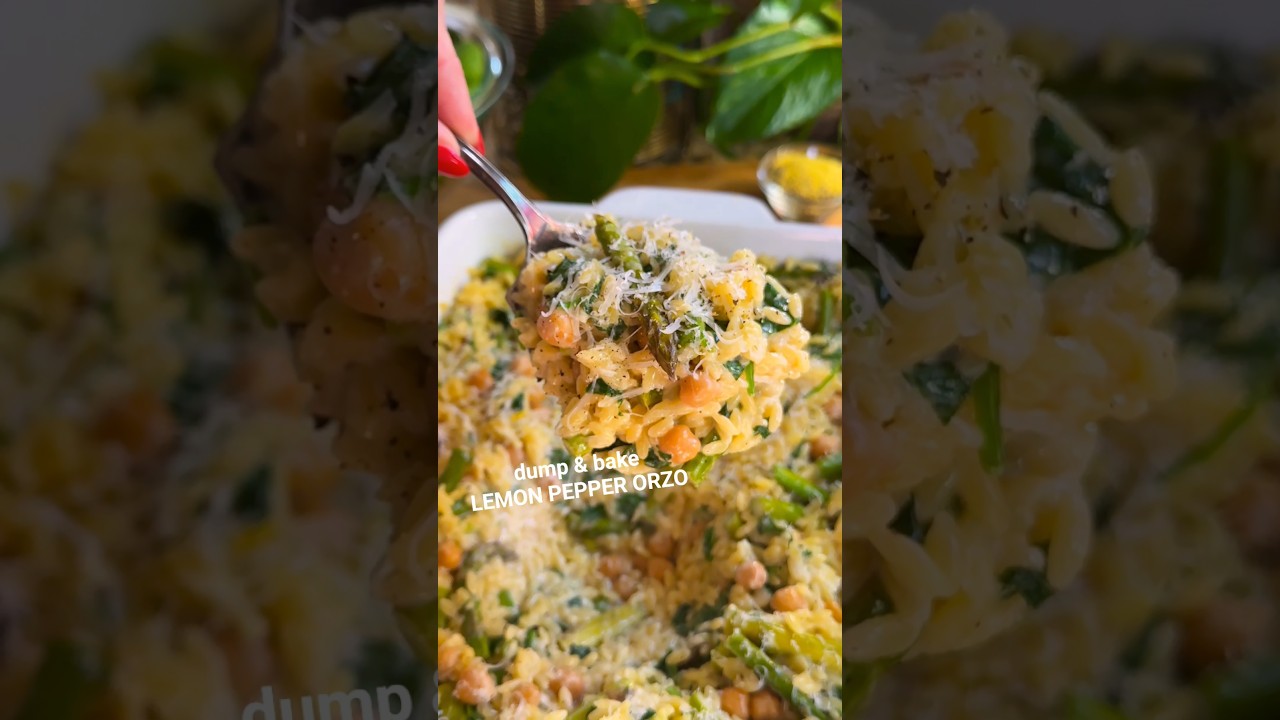 Паста орзо с лимоном и перцем (готовое блюдо, которое можно просто запечь!)