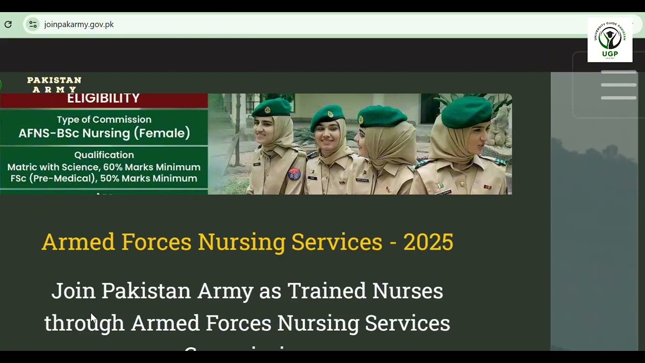 AFNS Pakistan Army Nursing Guide | How to Apply Online, Eligibility & Roll No Slip Details