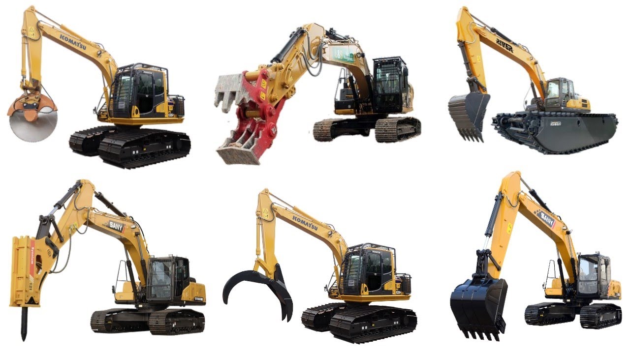 Jenis-jenis Alat Berat EXCAVATOR | Excavator standar bucket, Excavator log grapple