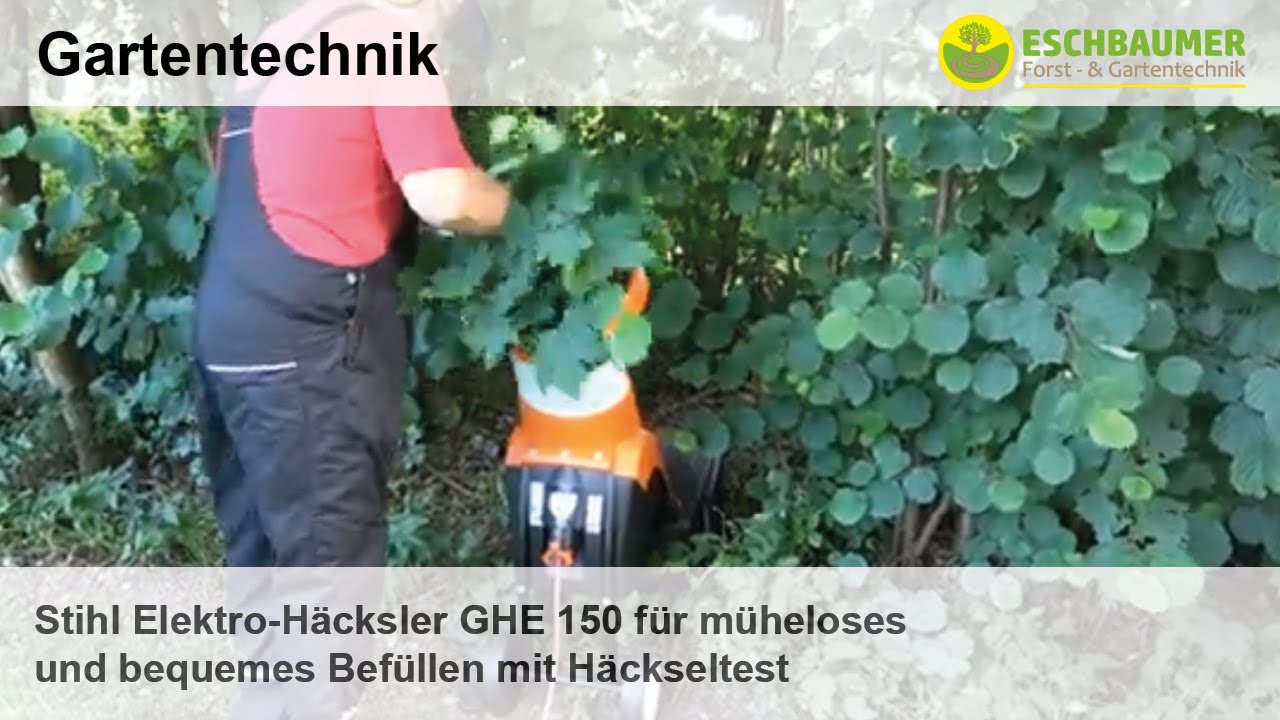 Stihl Elektro-Häcksler GHE 150 für müheloses und bequemes Befüllen mit Häckseltest