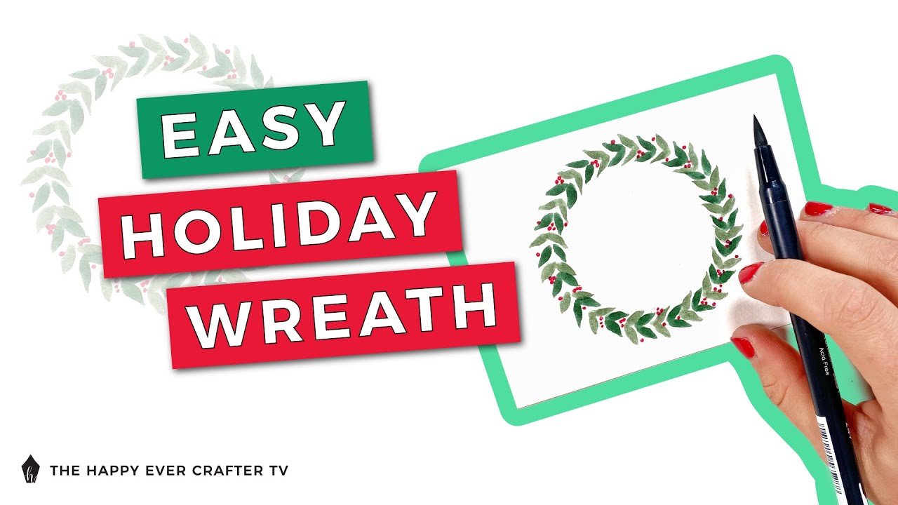 DIY Brush Pen Holiday Wreath