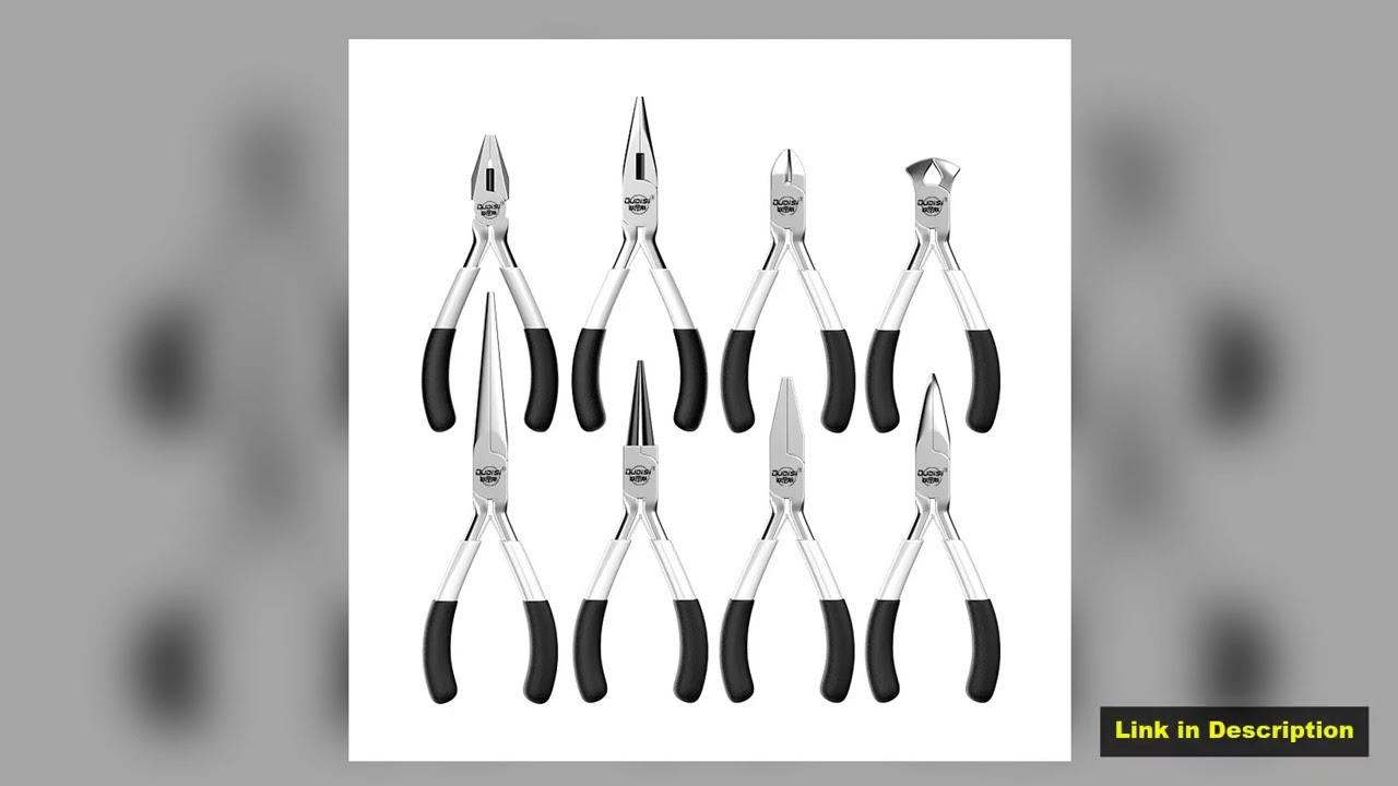8PCS Mini Jewelry Pliers Carbon Steel Jewelry Plier Sets Flat Nose SharpNose 5inch User Favorite