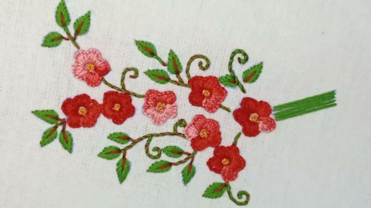 Simple And Beautiful Floral Embroidery | Elegant Embroidery Design | Beautiful Hand Embroidery