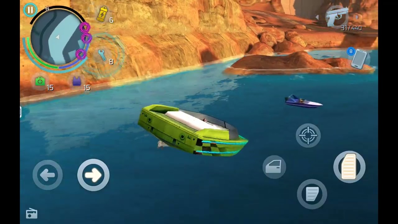 Gangstar Vegas - Megaptera boat lvl.1 stunt new gameplay