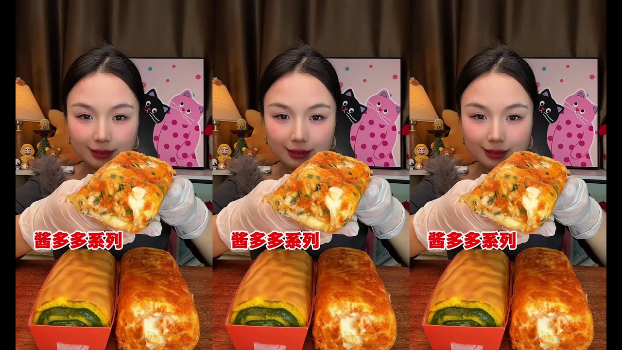 CHINESE MUKBANG SWEETFOOD,CAKE EATING SHOW EATING SPICY NOODLES MeatMingleSister