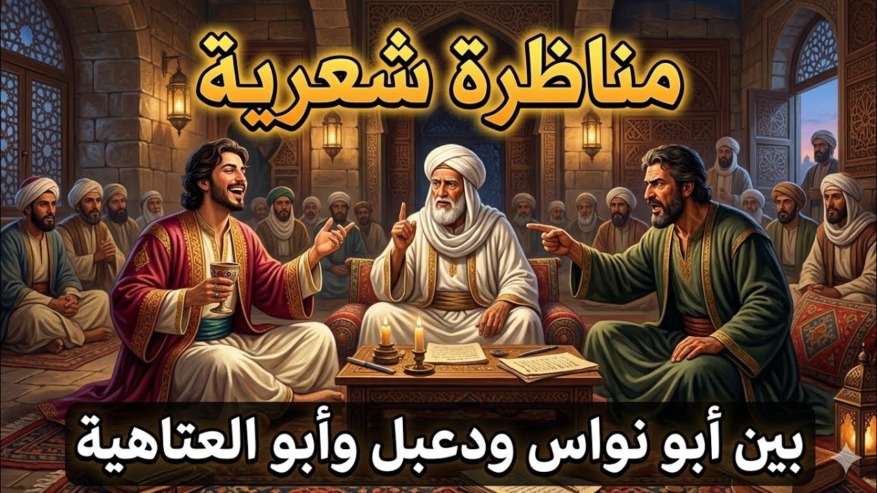 مناظره شعريه بين أبو العتاهيه ودعبل وأبو نواس  فى قمة الروعه