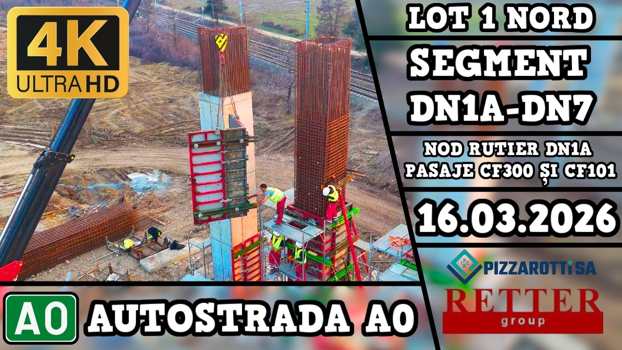 Autostrada A0 | Lot 1 Nord | Segment DN1A-DN7 | Stadiul Lucrărilor la 16.03.2026 | Pizzarotti&Retter