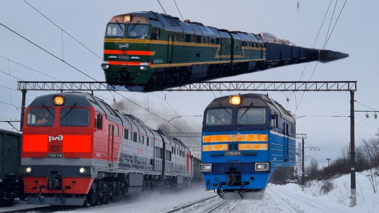 Разновидные 2ТЭ116У за 2 недели. Сиверская 
