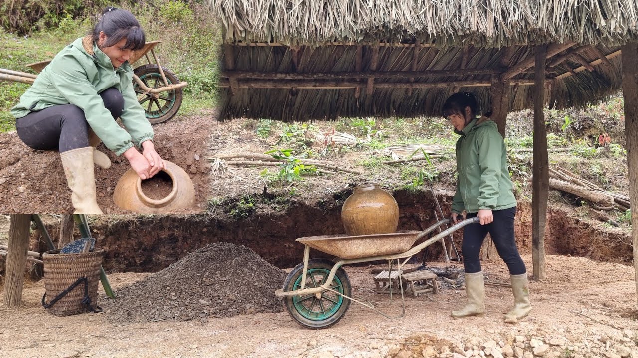 I FOUND a HIDDEN TREASURE While Building My House Foundation | Tiểu Liễu-17 year old