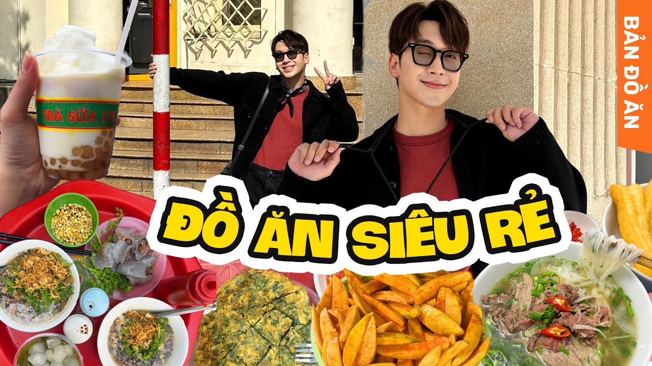 FOOD TOUR TO&Agrave;N ĐỒ RẺ (phần 4) // Phở b&ograve; 30k, hoa quả dầm 5k, tr&agrave; sữa 20k, b&aacute;nh lọc 4k, b&aacute;nh đ&uacute;c 10k