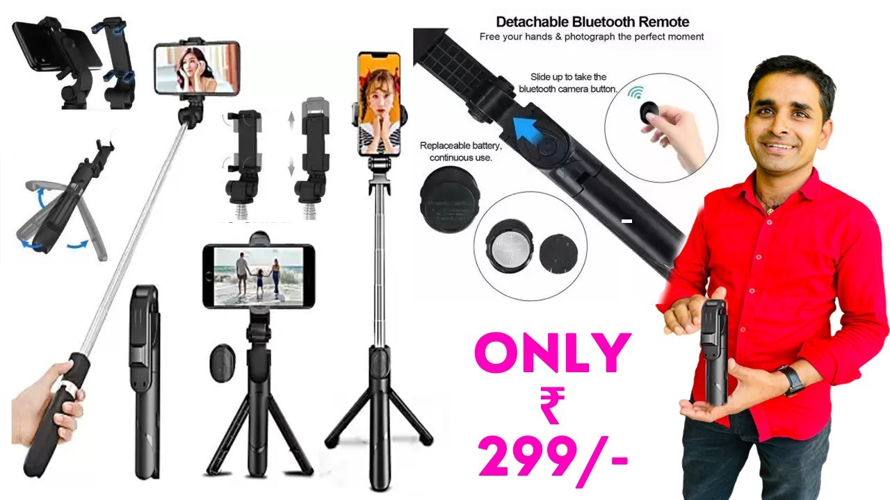 NAFA Portable Selfie Stick Tripod with Bluetooth Remote (Multipurpose) Tripod