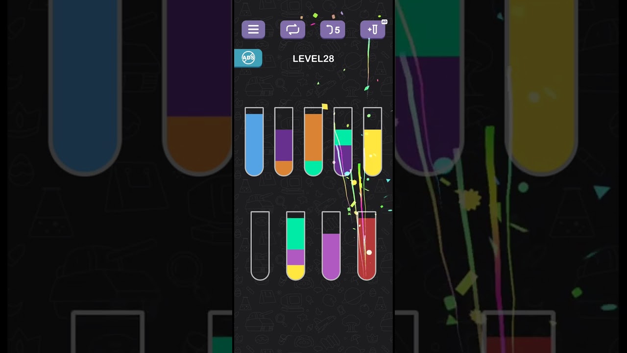 Water Sort Puzzle Level 28 | Level 28 #shorts #puzzle #watersortpuzzle