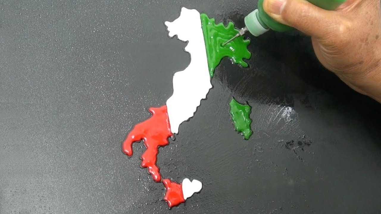 MAPPA BANDIERA ITALIANA ARTE DEL PANCAKE con Inno Nazionale d'Italia