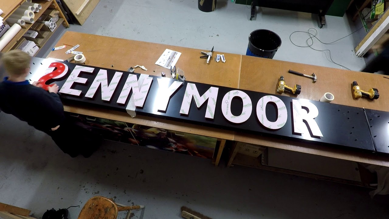 Spennymoor Town Hall Sign - Manufacture and Install by Simply Stripes the Signmakers.