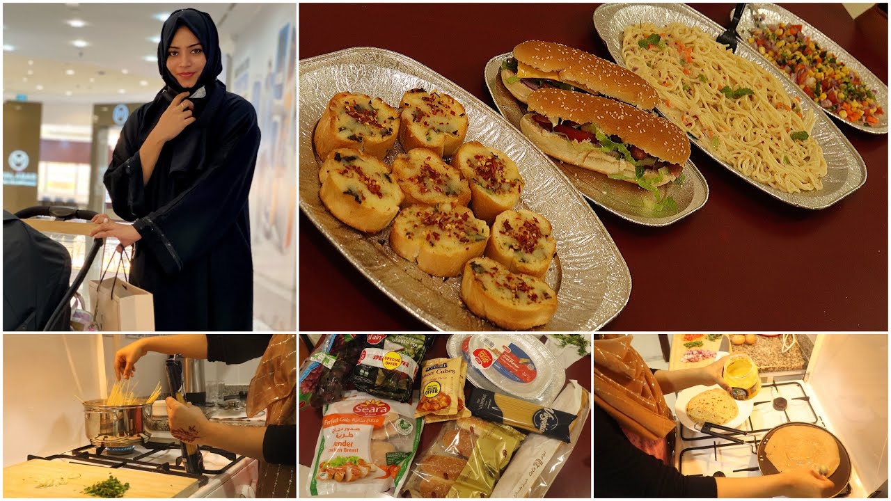 Quick dinner Party at home /French baguette/sausage roll sandwich / corn salad/ zulfia's recipes