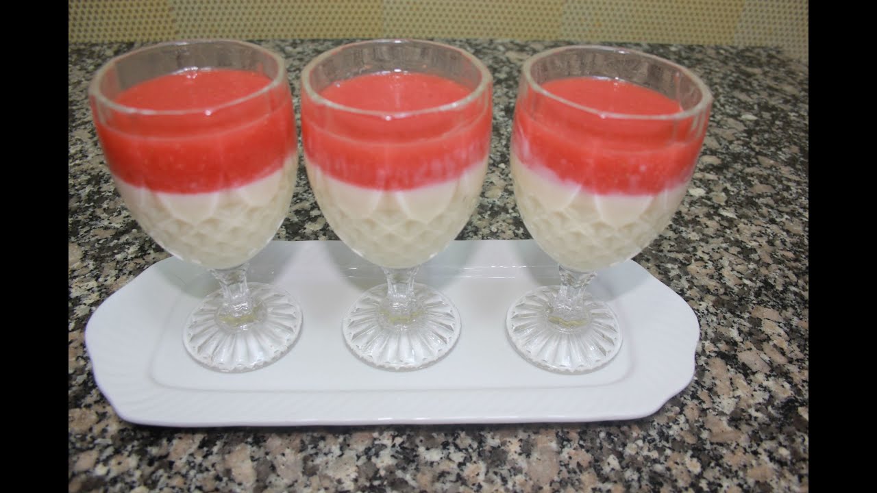 عمل باناكوتا بطريقة المهلبية  panna cotta recette facile