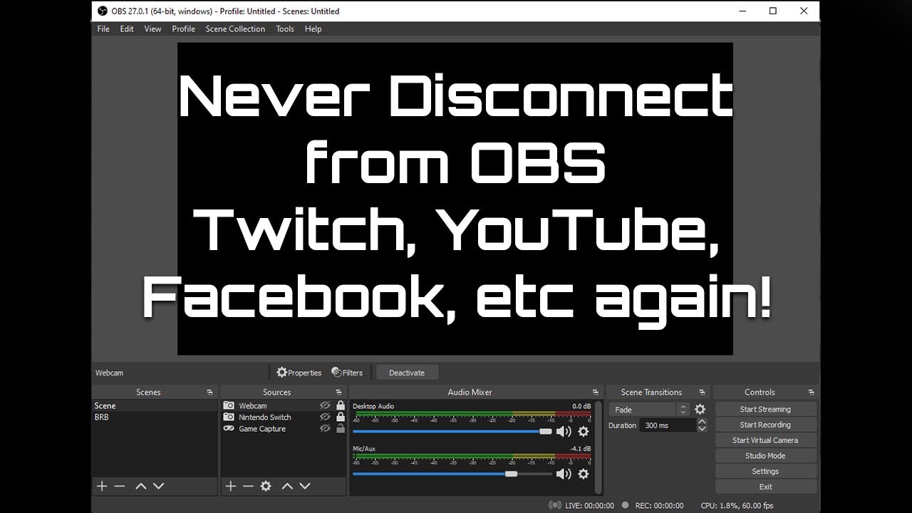 Больше никогда не отключайтесь от трансляции &mdash; Twitch, YouTube, Facebook и т. д.