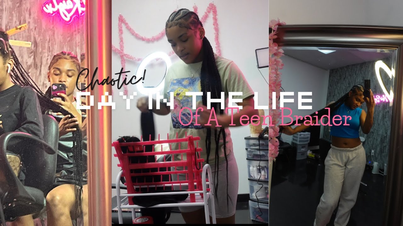 CHAOTIC! DAY IN THE LIFE OF A TEEN BRAIDER || Kelseyyy