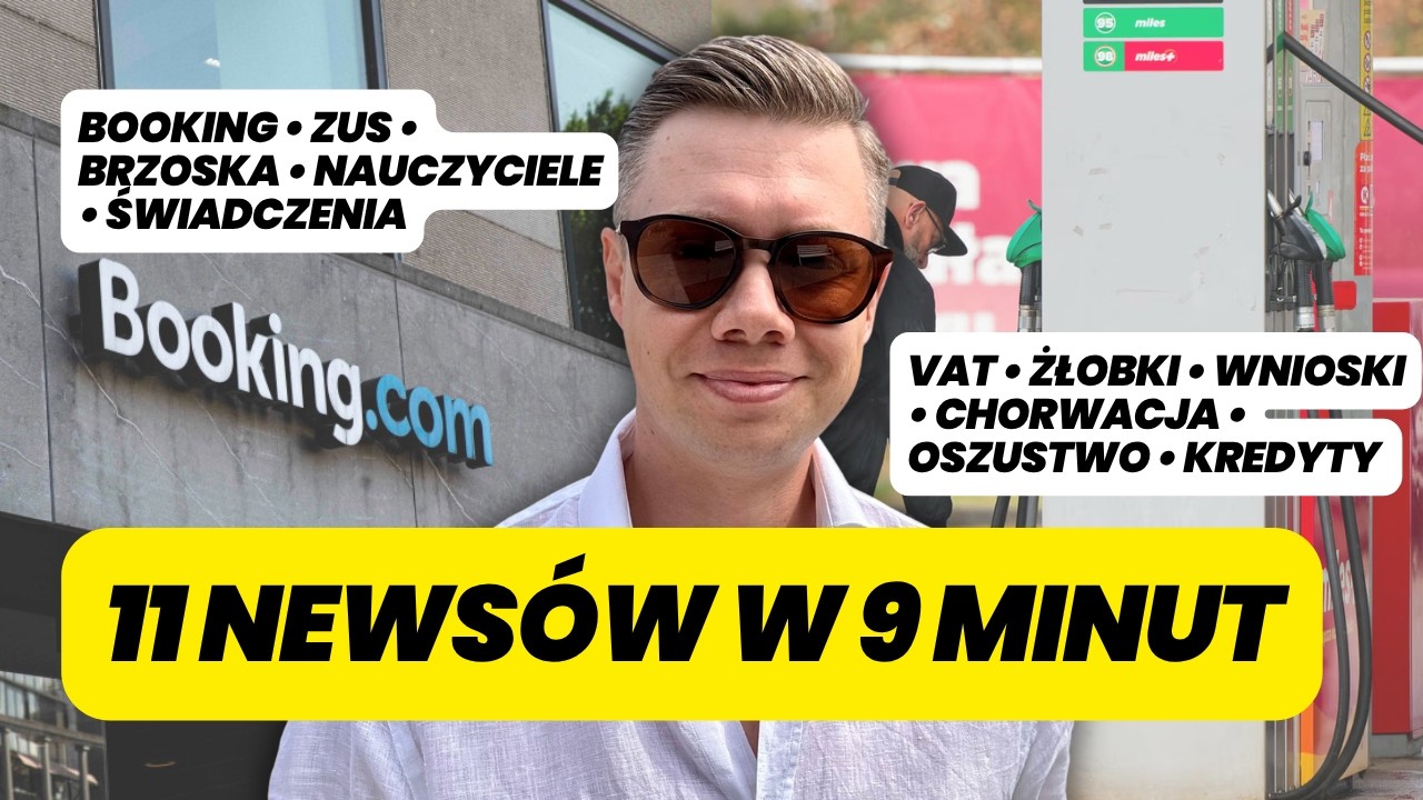 Booking, ZUS, paliwo i 3000 zł dla nauczycieli. Najnowsze informacje