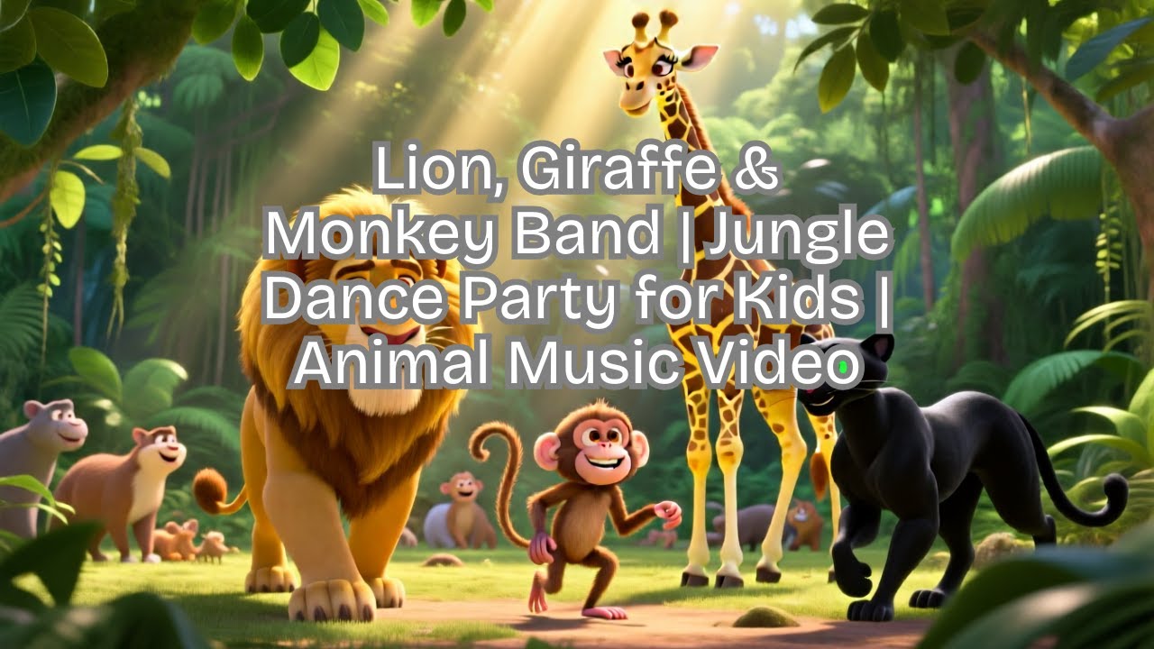 Lion, Giraffe & Monkey Band | Jungle Dance Party for Kids | Animal Music Video