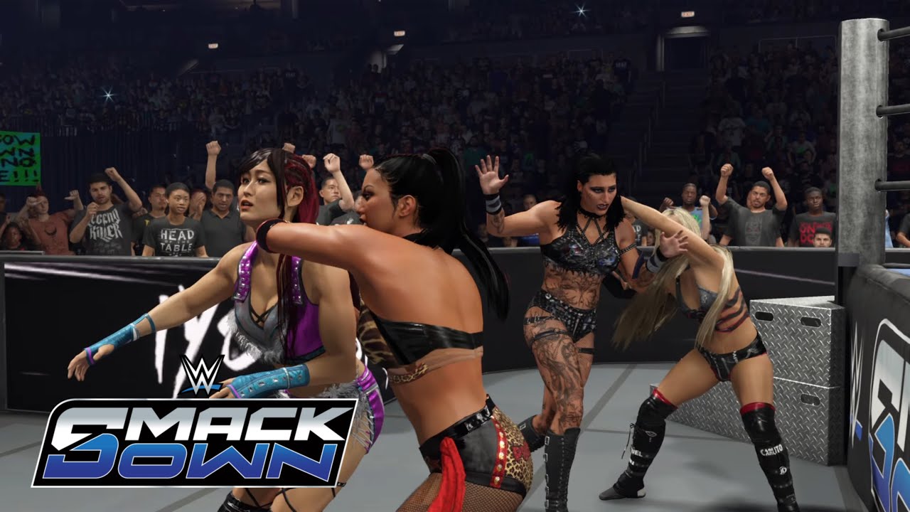 WWE 2K25 SMACKDOWN Liv Morgan & Roxanne Perez Attacks the WWE Tag Team World Champions Rhiyo 