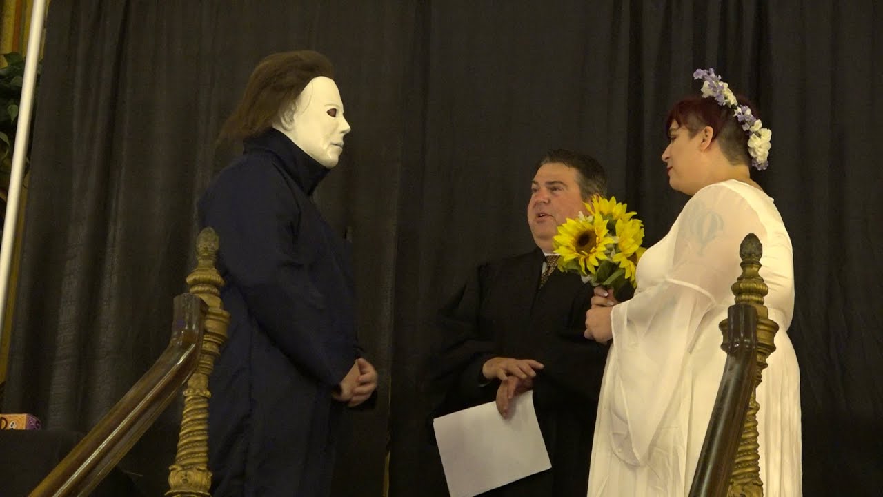 Court Nuptials Capped by ‘Halloween’ Weddings
