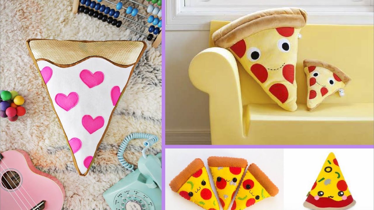 🍕 Almohada / Cojin de PIZZA - SIN COSER ★ Manualidades fáciles