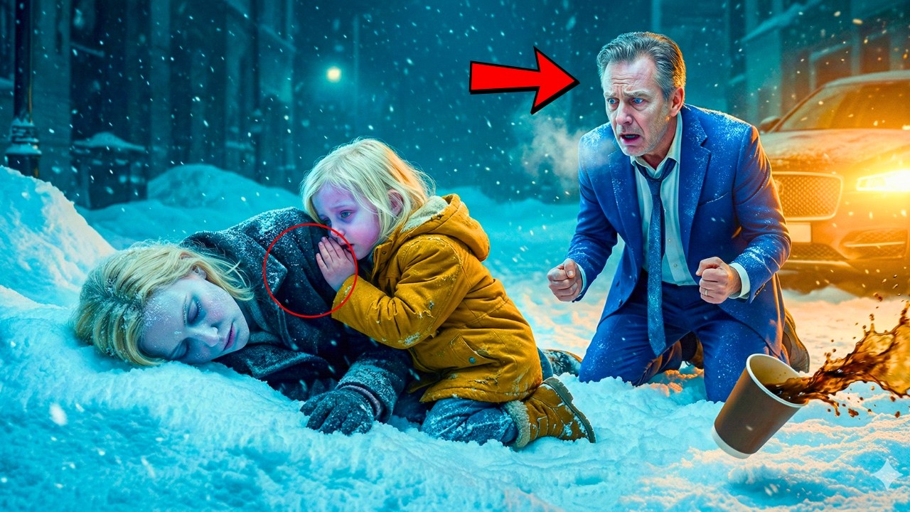 „Mamo, lód już nie boli...” — szepnęła sina dziewczynka na mrozie. Prezes upuścił kawę i zbladł!