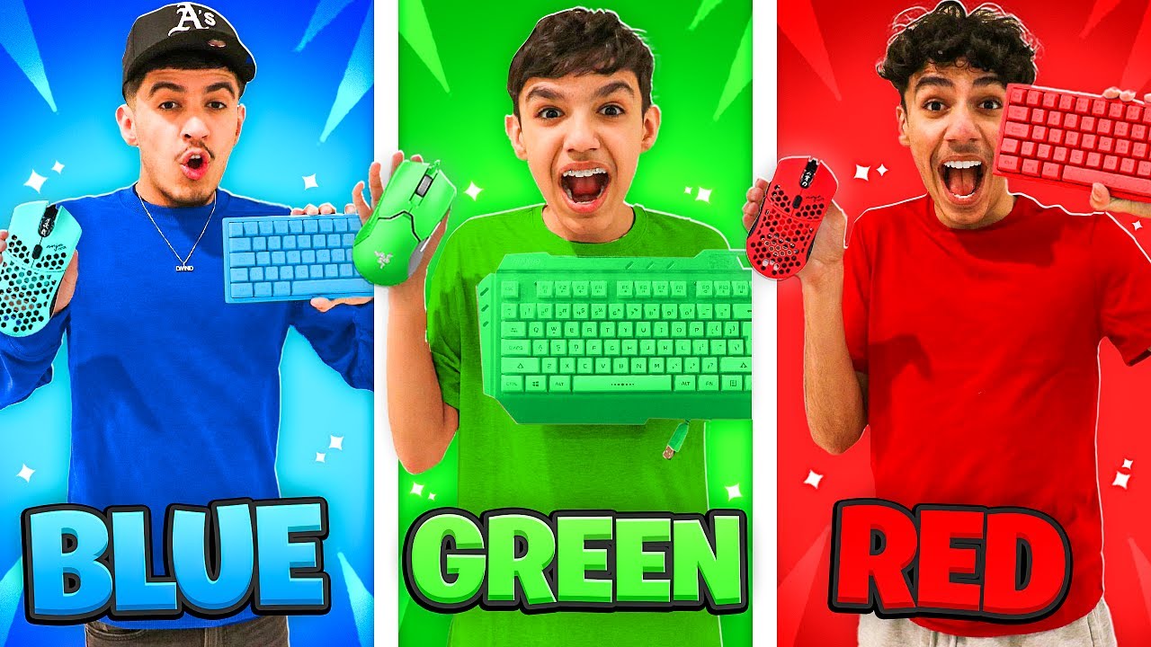Brothers Use One Color Keyboard & Mouse Combos To Play Fortnite!