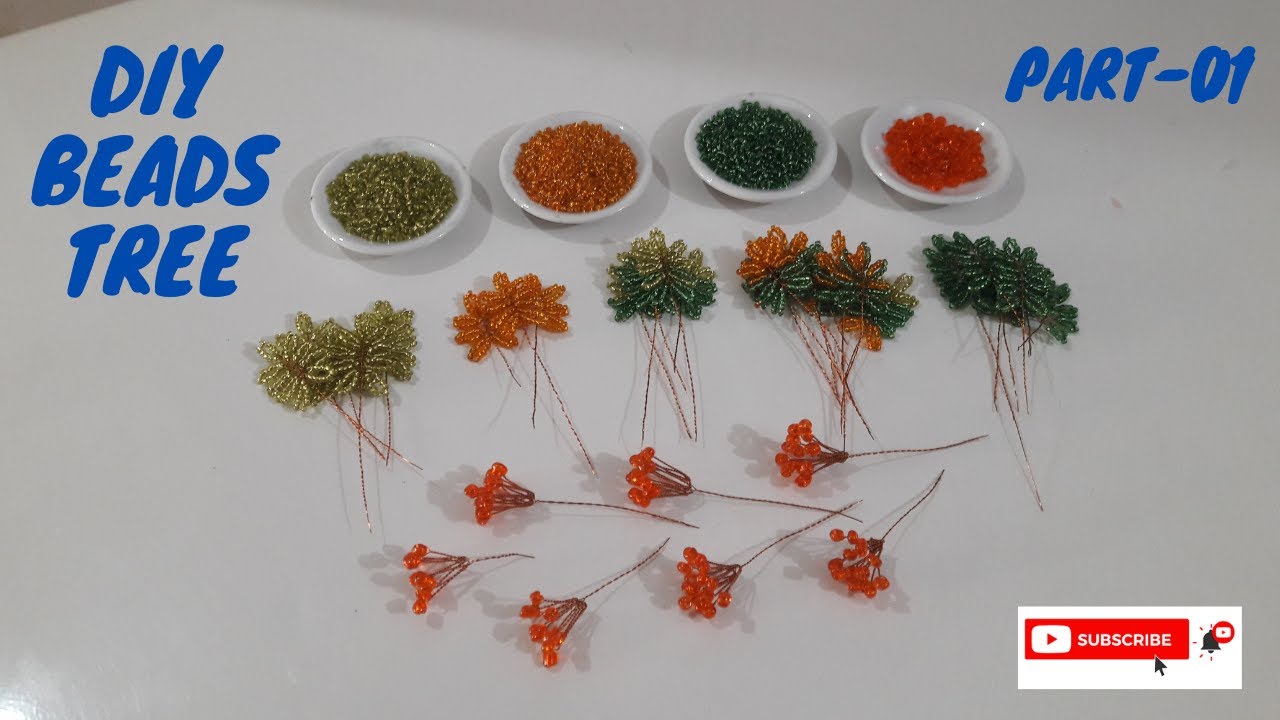 How to make diy seed beads colourful tree Part-1 || Very easy tutorial || Rowshan Ara Handicrafts