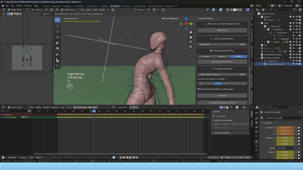 Addon Space Switching  - Blender Animation 58