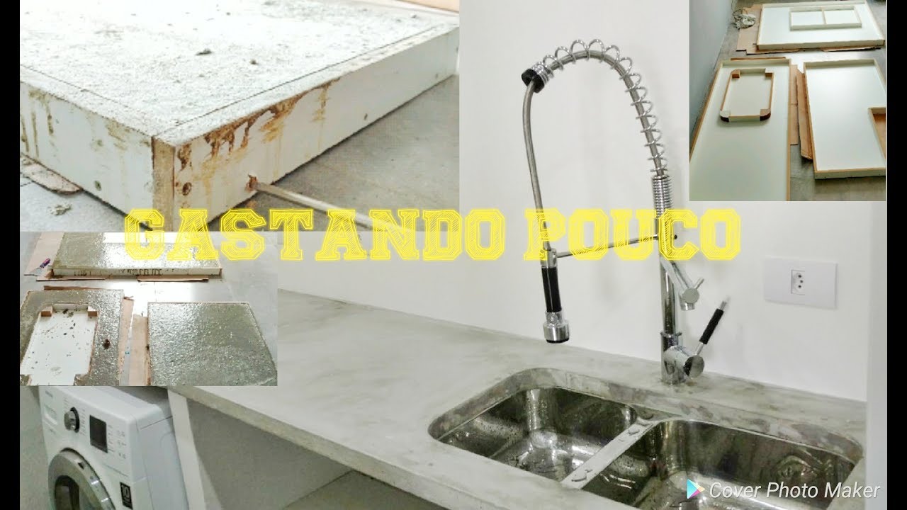 Bancada de Concreto Cozinha Passo a passo diy #diário de reforma 9