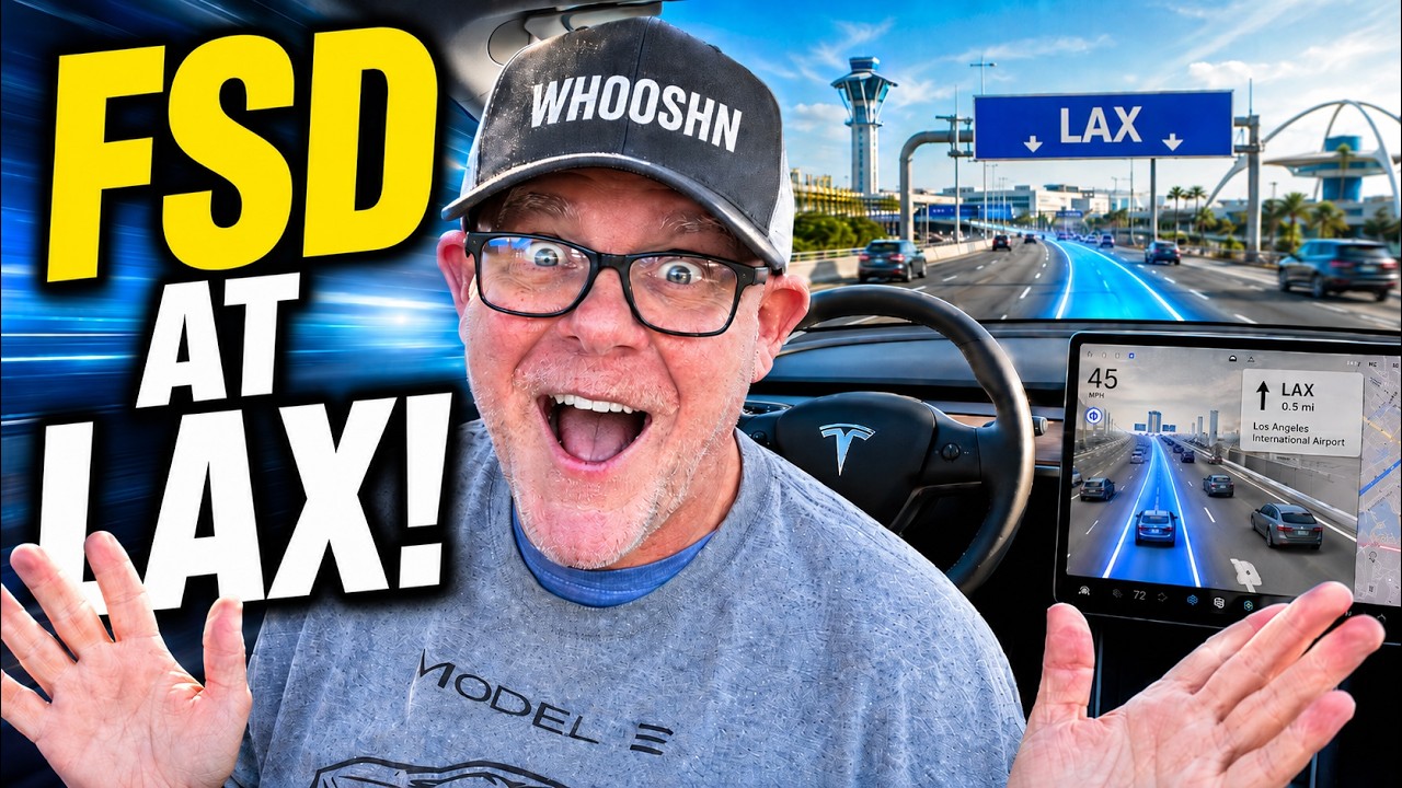 Tesla FSD V14 Gets CHAOTIC At Airport | Driver Takes Over?
