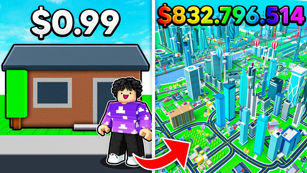 Criei uma CIDADE de NÍVEL MÁXIMO no Roblox