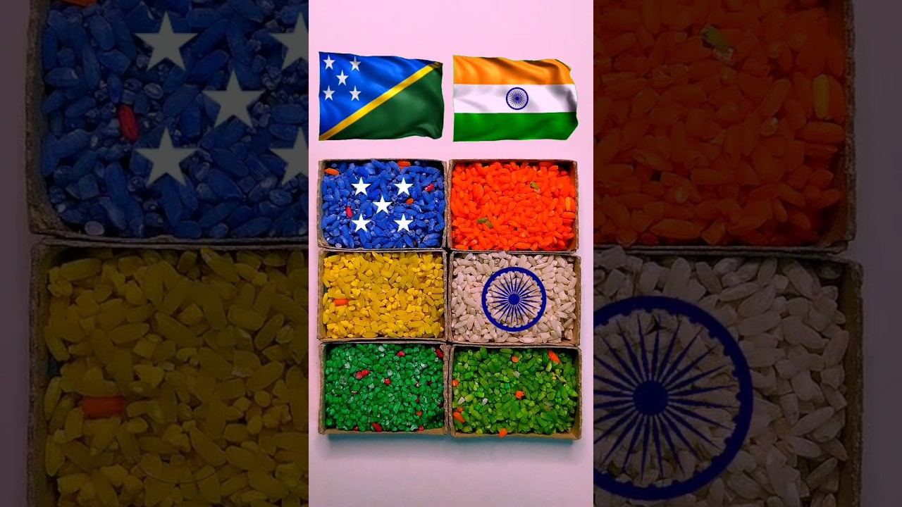 Solomon Islands 🇸🇧 Flag And India 🇮🇳 Flag Rice Art 😍🔥 | Amazing Flag Art Challenge #shorts