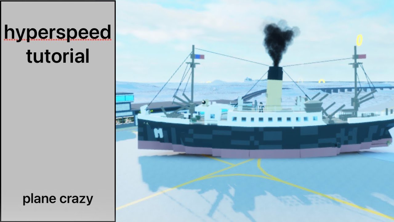 How to make your plane (or boat) go hyper speed (light speed conveyer engine) - plane crazy roblox