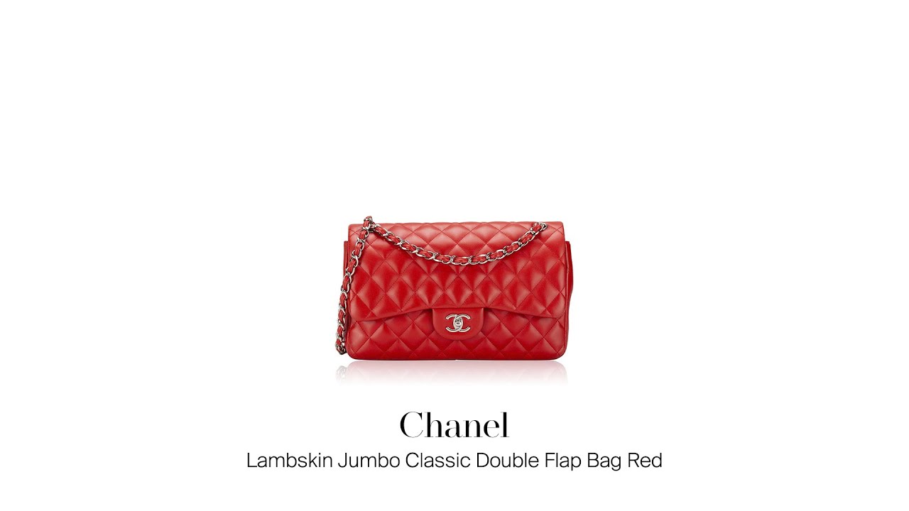 Mau Jual Tas Branded Second? Chanel Lambskin Jumbo Classic Double Flap Bag Red