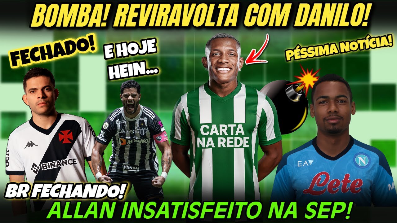 🚨DE AGORA SOBRE O PALMEIRAS! REVIRAVOLTA COM DANILO? | ALLAN INSATISFEITO | FECHADO COM VASCO