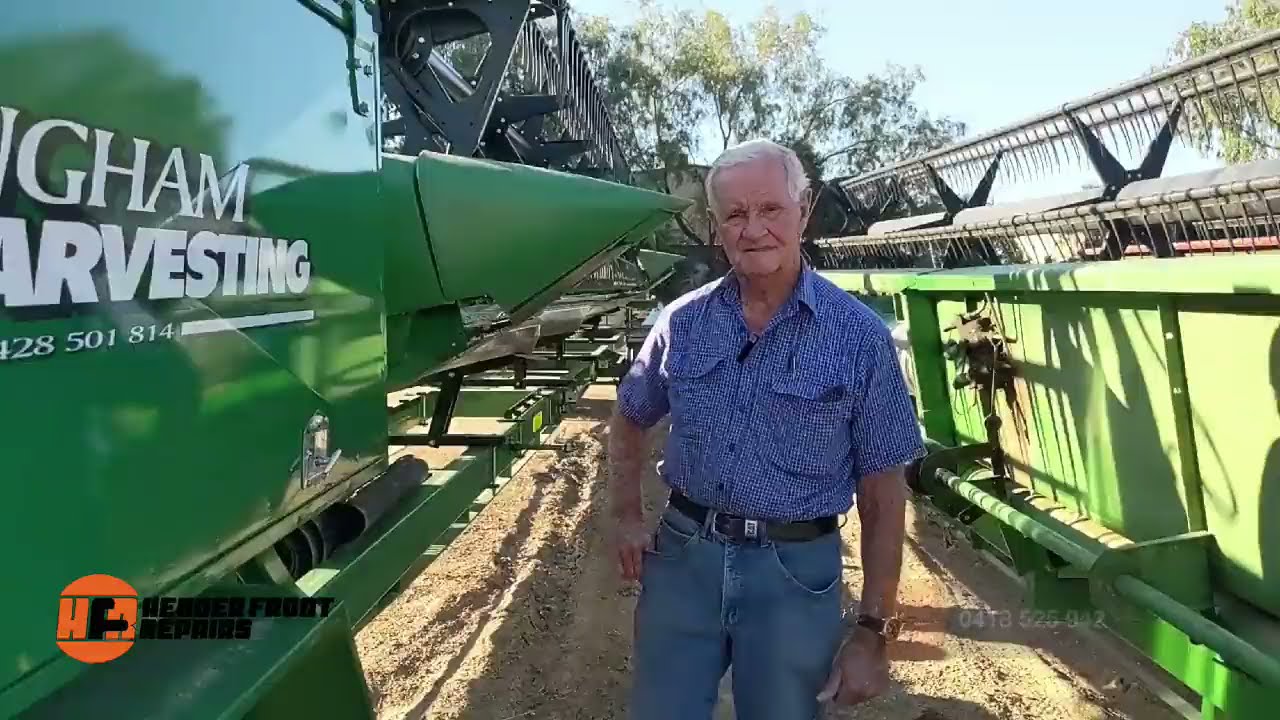 John Deere Header Front Hit Stump Near Lismore - Header Front Repairs