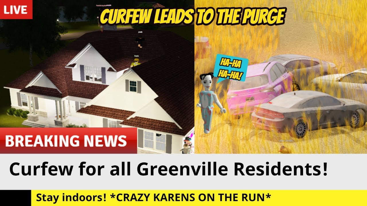 Greenville, Wisc Roblox l Curfew leads to Purge rp *CAR ACCIDENTS*