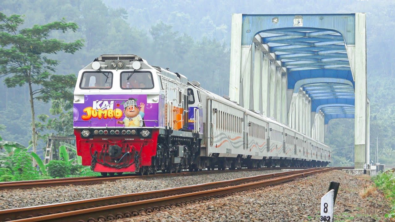 KERETA API PANJANG‼️ MENEMUKAN 17 KERETA API PANJANG DI JEMBATAN DAN PERLINTASAN