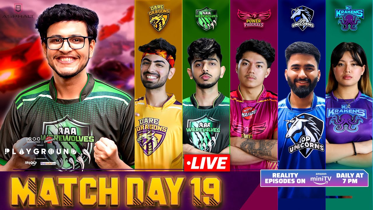 PLAYGROUND 2 MATCH DAY 19 LIVE | Ft Harsh Beniwal, Ashish, CarryMinati, Triggered Insaan & ScoutOP