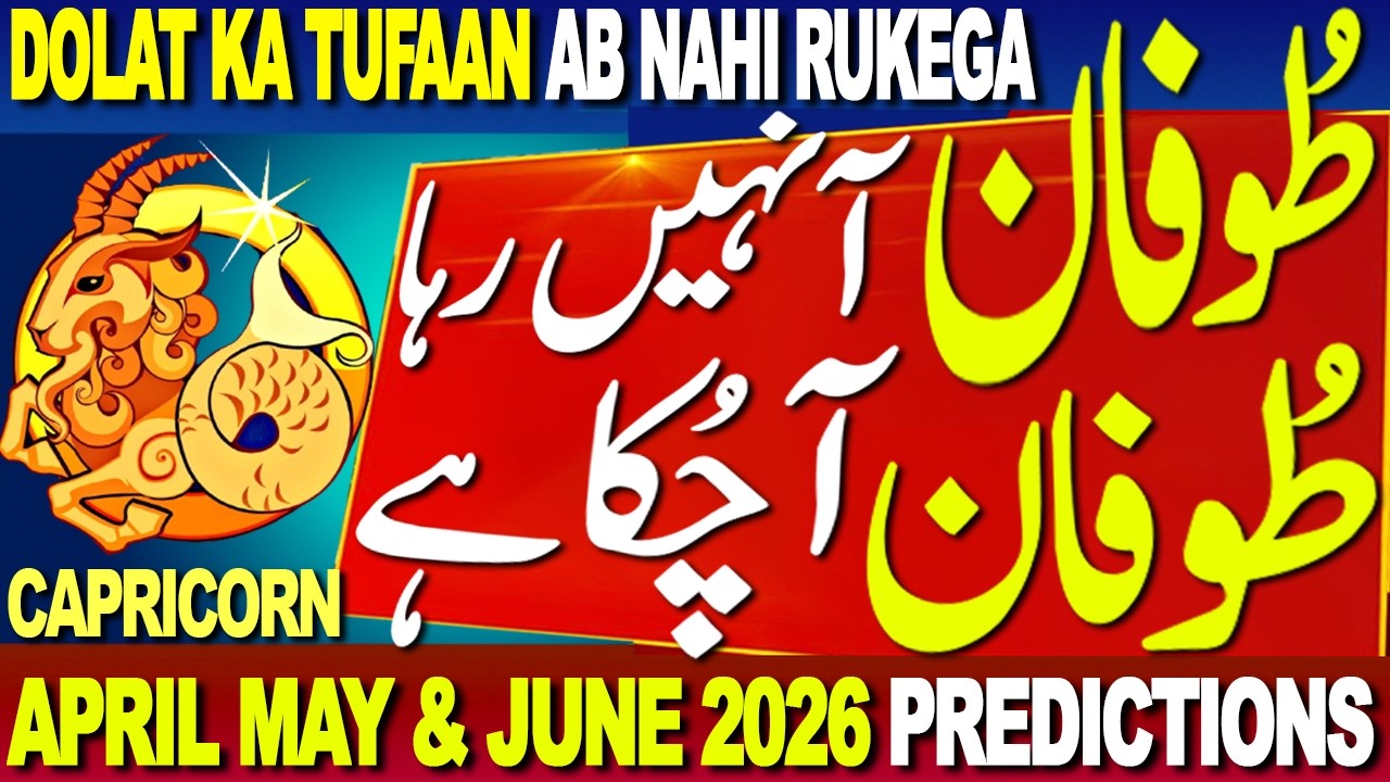CAPRICORN | APRIL MAY JUNE 2026 PREDICTIONS | TUFAAN A NAHI RAHA A CHUKA HAI | DOLAT KA BADA TUFAAN