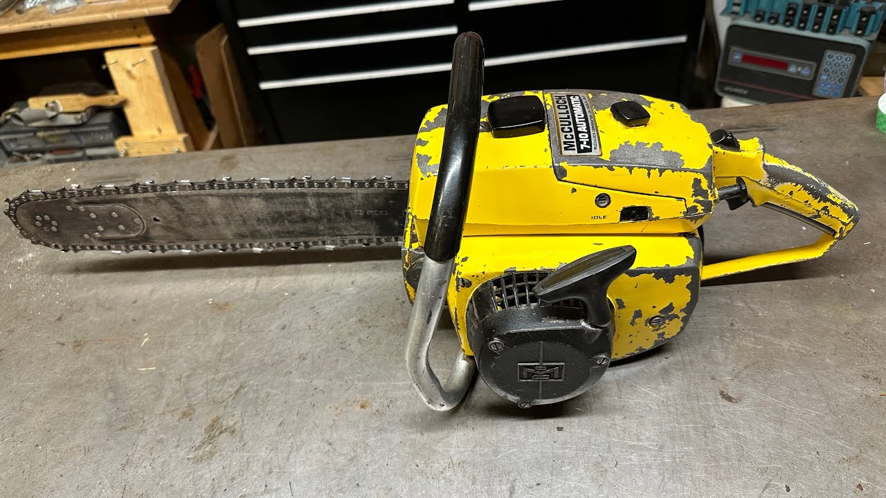 McCulloch 7-10 Automatic Vintage 70cc Chainsaw Cutting