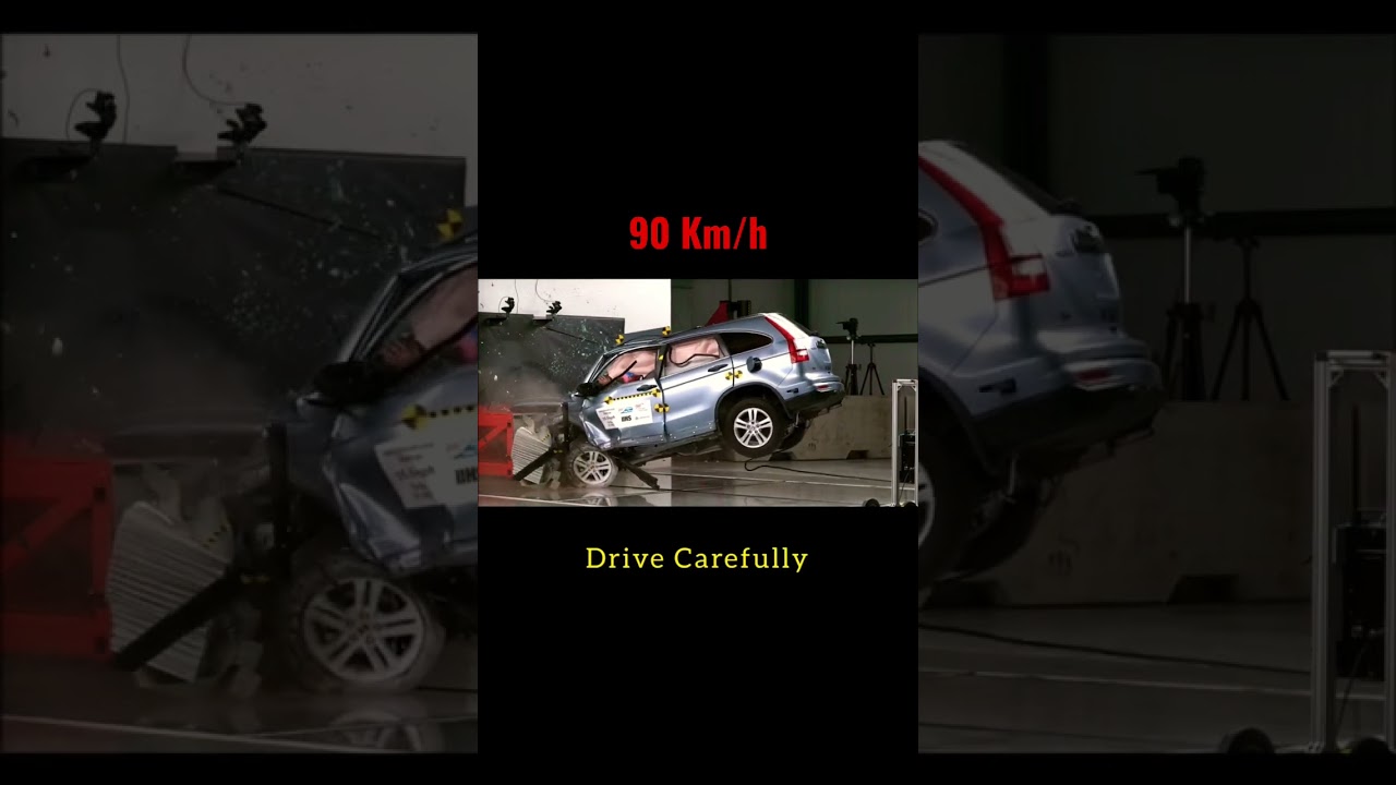 Car Crash Test at 90km/h 💥😱 #carcrash #carcrashtest #short